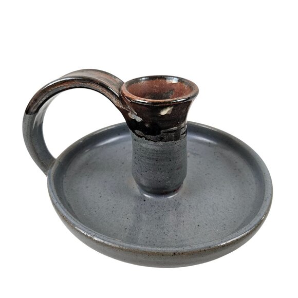 Terence Turnbull TT Art Studio Pottery Handcrafted Ceramic Candle Holder Vintage - Picture 1 of 10